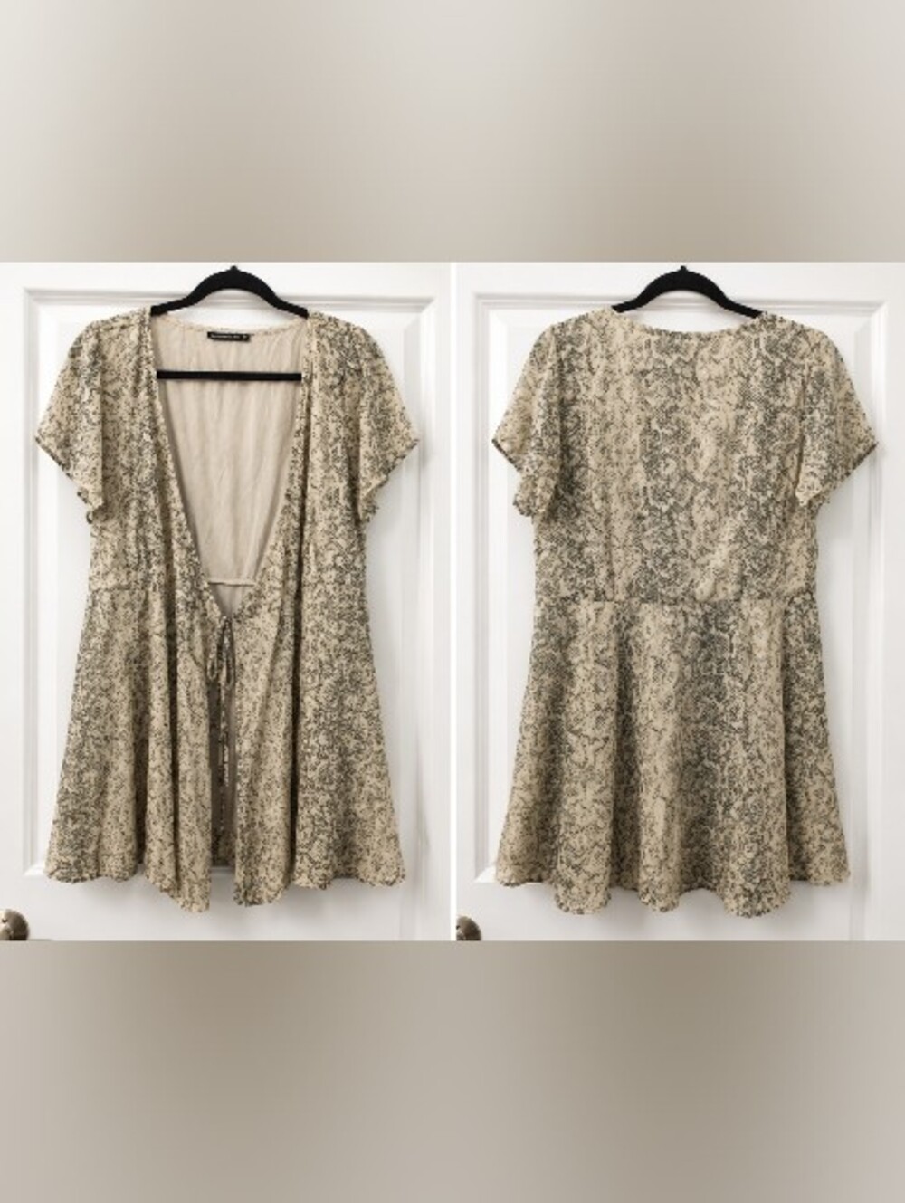 Abercrombie & Fitch 90s Grunge Y2K Indie Boho Lightweight Wrap Blouse Size M